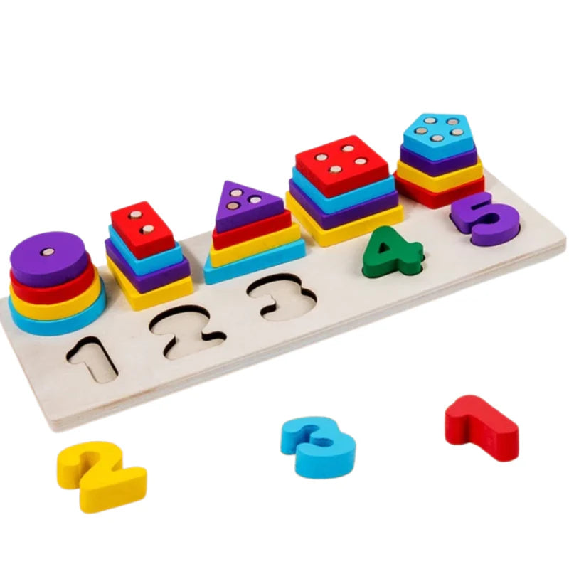 Multifunctional Numbers & Shapes Learning Board Fun & Educational Puzzle Toy for Kids