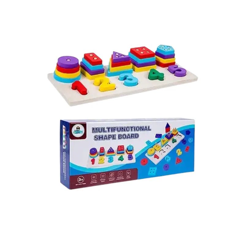 Multifunctional Numbers & Shapes Learning Board Fun & Educational Puzzle Toy for Kids