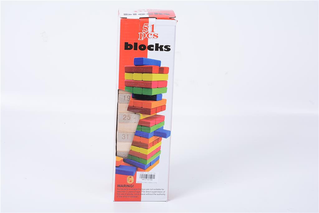 jenga 51 wooden blocks