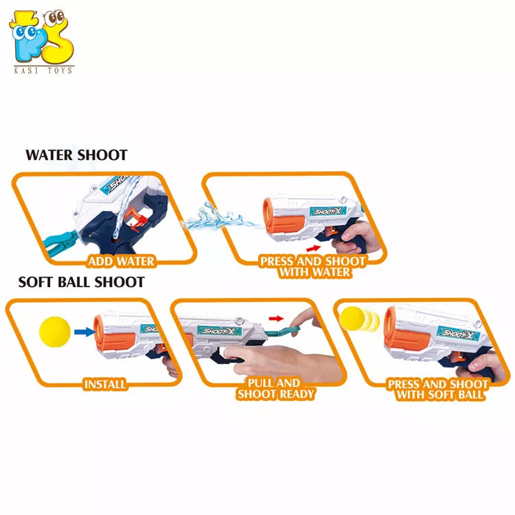 Shoot X - 2 In 1 Dual Functional Soft Balls and Water Shooting Gun