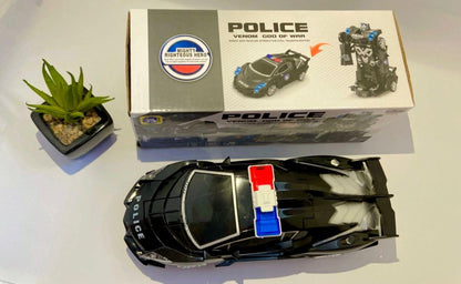 2 In 1 Venom God Of War Transformer Robot Car Police - Black