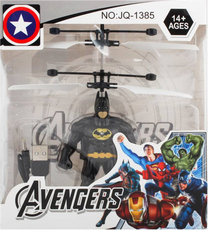 Hand Sensor Flying Helicopter with six super Action Figure Flying Hero with USB Charger (Without Remote Control)