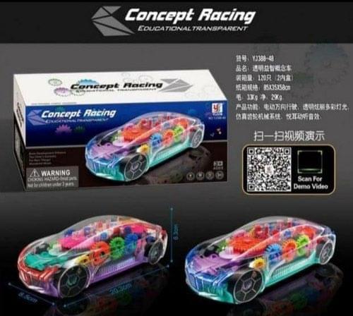 Concept Racing Car,Transparent,, Sound & Light Toys for Kids Boys & Girls