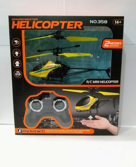 Remote control helicopter with hand induction